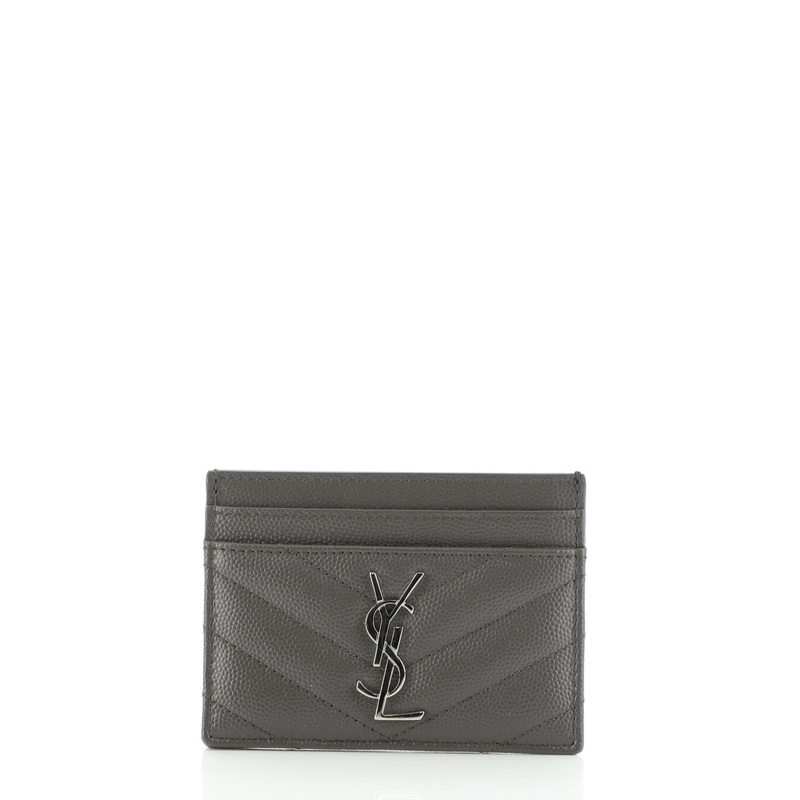 Classic Monogram Card Holder Matelasse Chevron Leather S744816710626