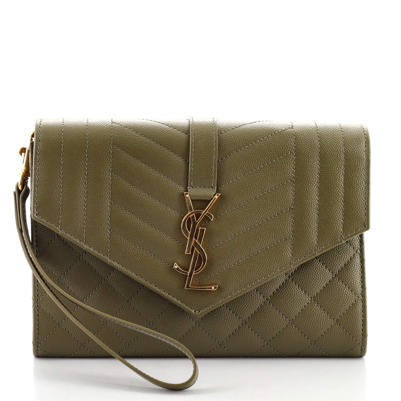 Classic Monogram Envelope Wristlet Clutch Mixed Matelasse Leather S744816586118