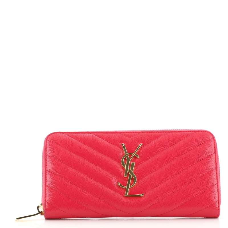 Classic Monogram Zip Around Wallet Matelasse Chevron Leather S744816605423