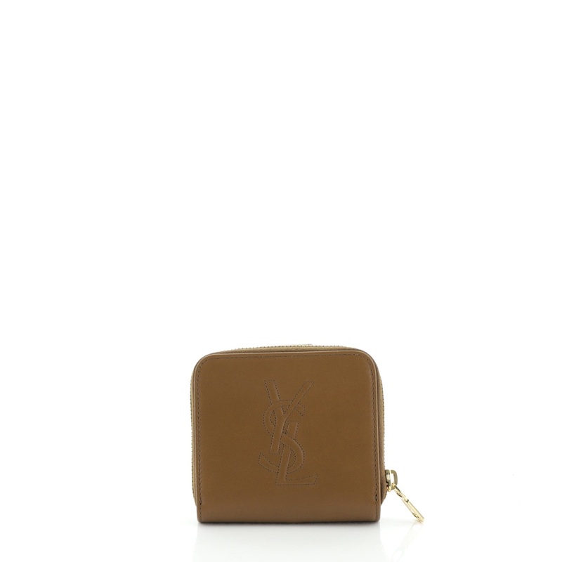 Monogram Compartment Zip Around Wallet Leather Compact S744816723825