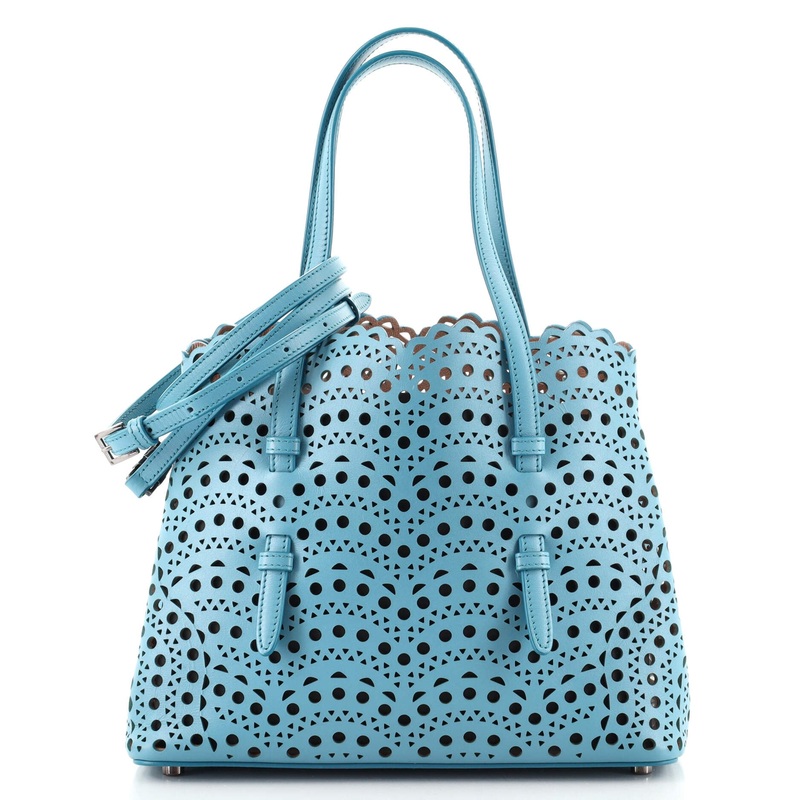Open Tote Laser Cut Leather Mini