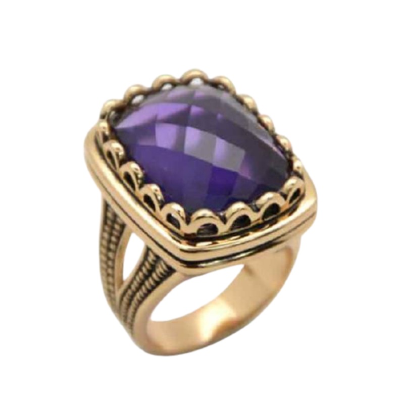 Barse Cocktail Hour Bronze Ring-Amethyst