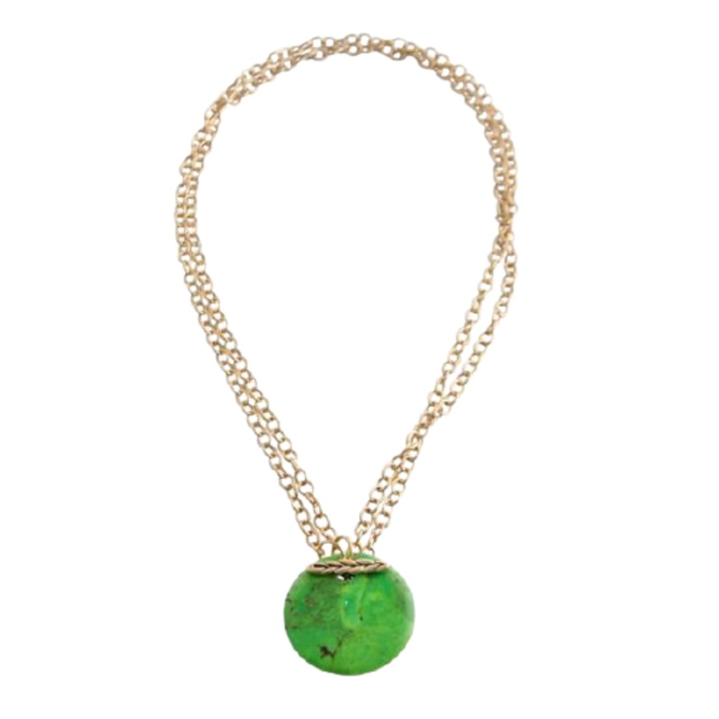 Barse Convertible Natural Stone Necklace-Lime Turquoise