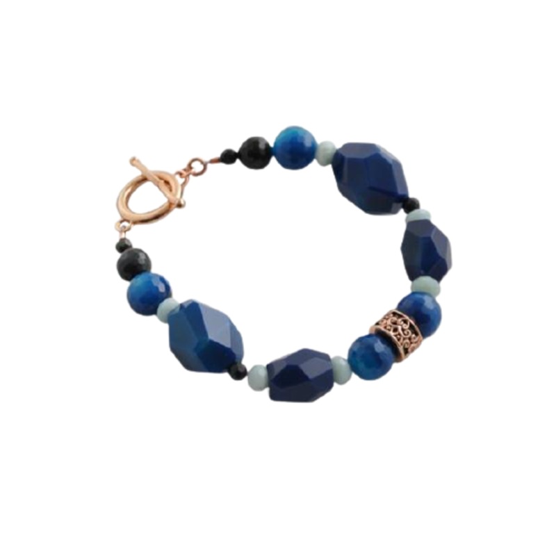 Barse Dusky Blue Beaded Bracelet