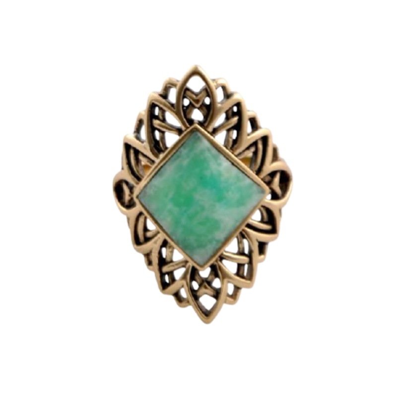 Barse Emerald-Shape Amazonite Ring