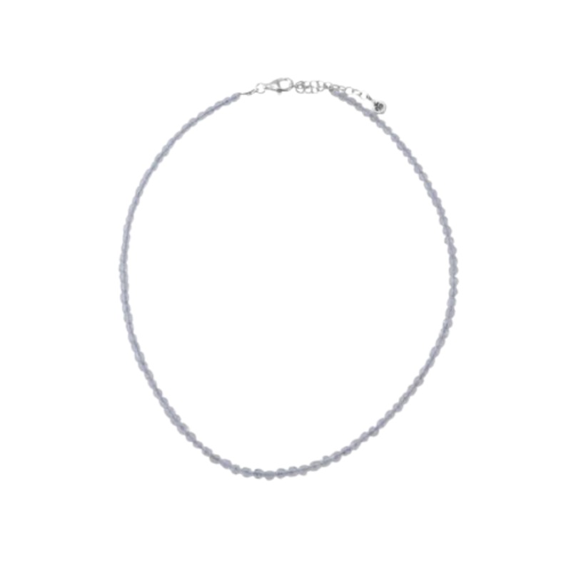 Barse Faceted Clear Crystal Necklace