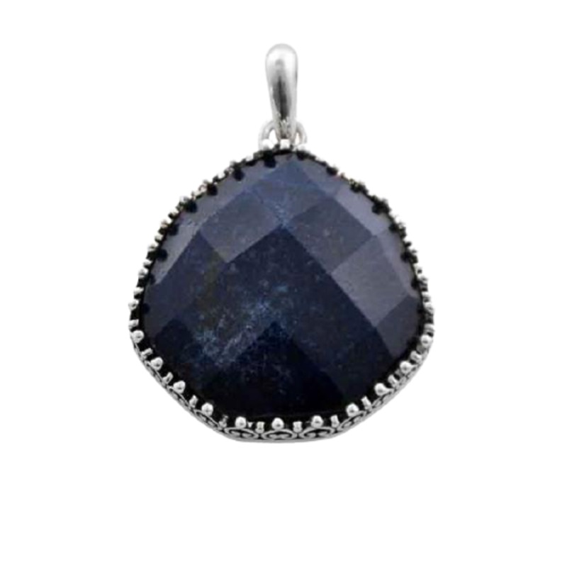 Barse Faceted Navy Quartz Pendant