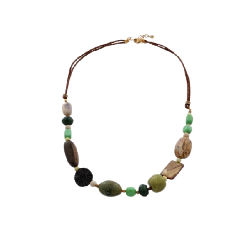 Barse Forest Life Genuine Stone Necklace