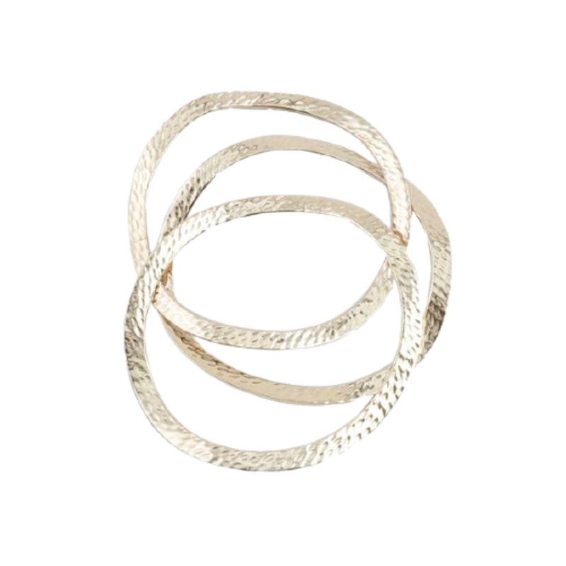 Barse Hammered Bronze Bangle Trio