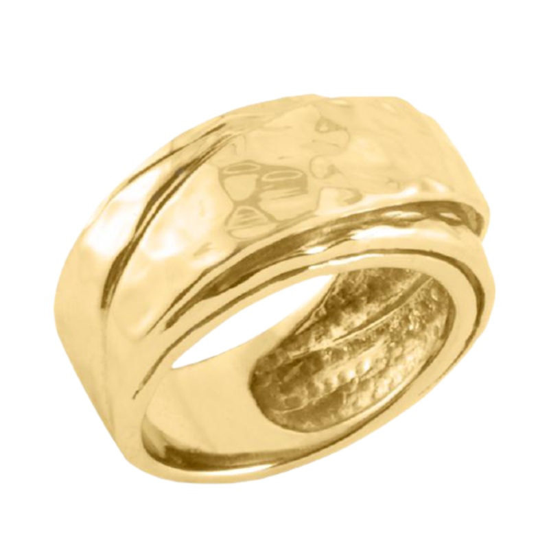 Barse Hammered Bronze Wrap Ring