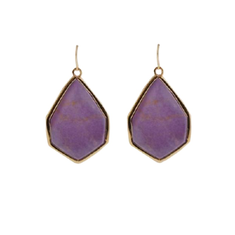 Barse Hexagonal Statement Earring-Phosphosiderite