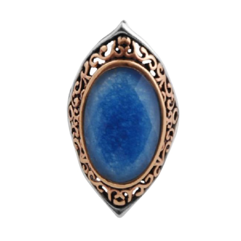 Barse Navy Quartz Oblong Ring