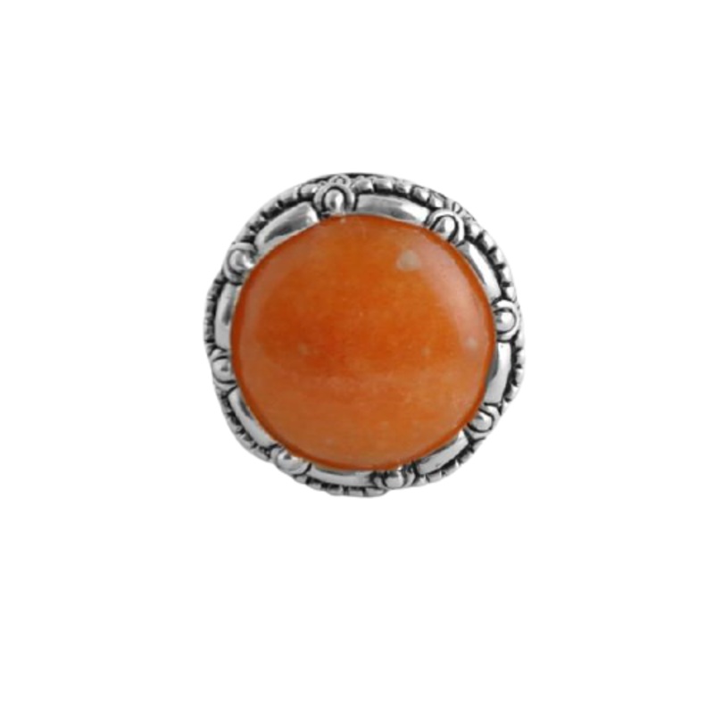 Barse Orange Jade Round Ring
