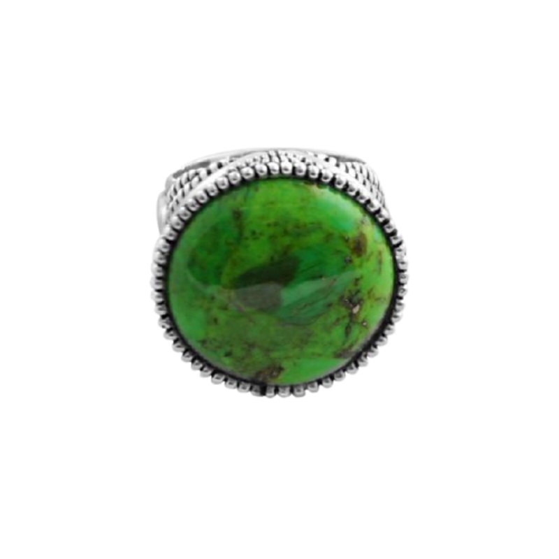 Barse Perfect Sphere Lime Turquoise Ring