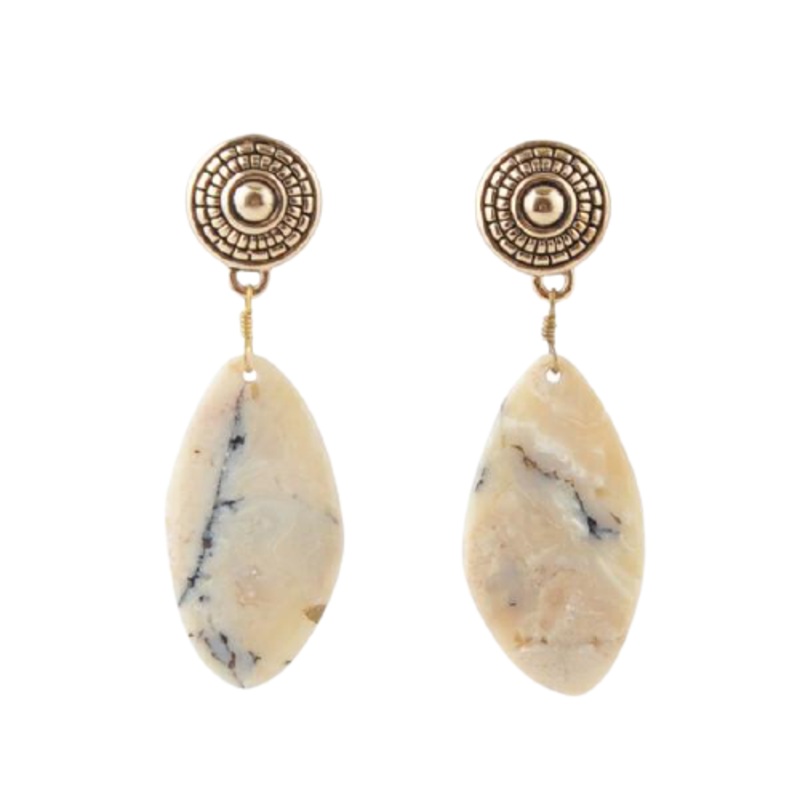 Barse African Opal Slab Earring
