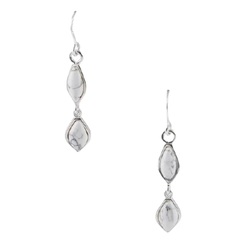 Barse Dually Noted Earring- White Howlite