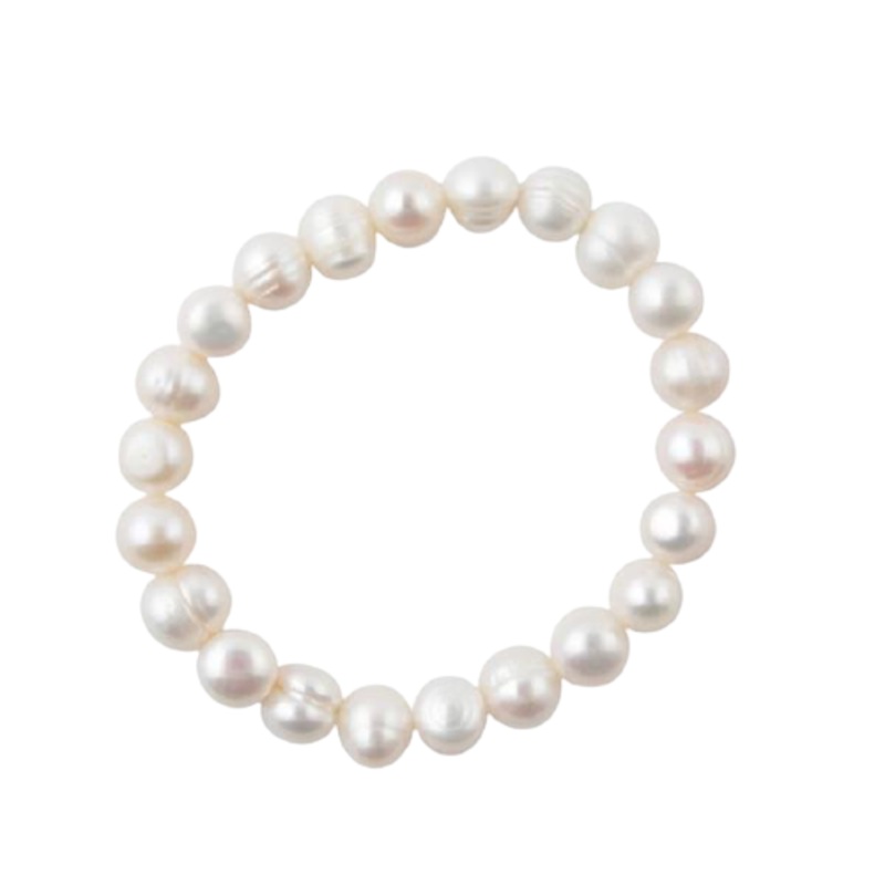 Barse Freshwater Pearl Stretch Bracelet-Medium Pearl