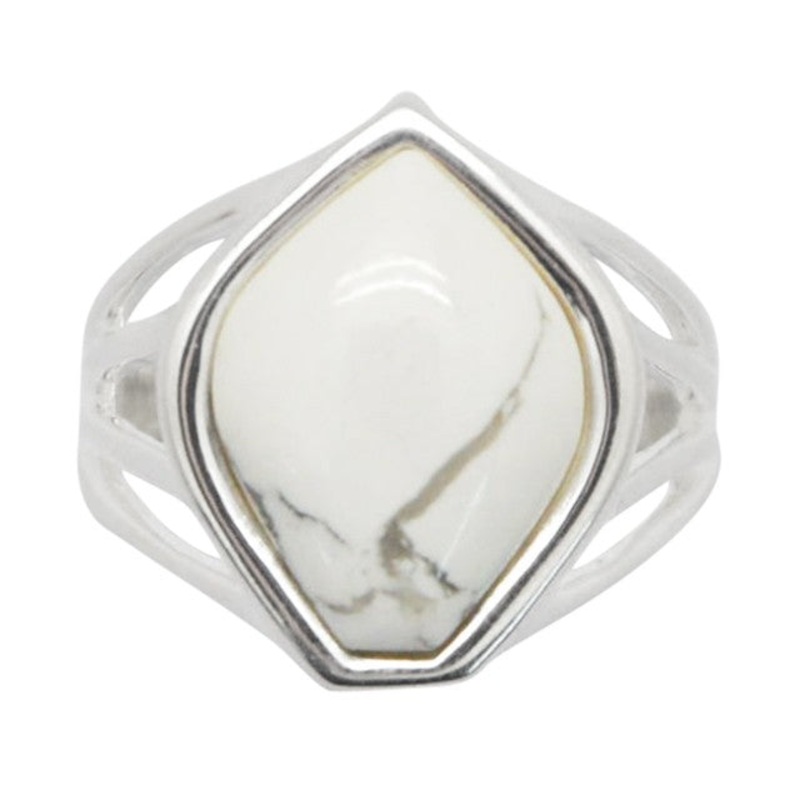 Barse Malta Ring-White Howlite