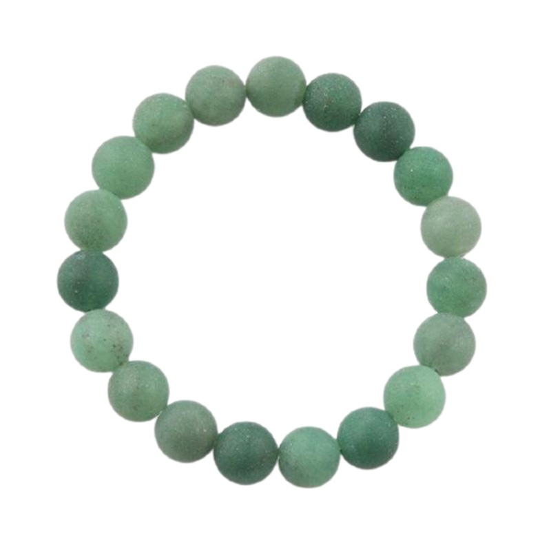 Barse Matte Bead Bracelet-Green Jade