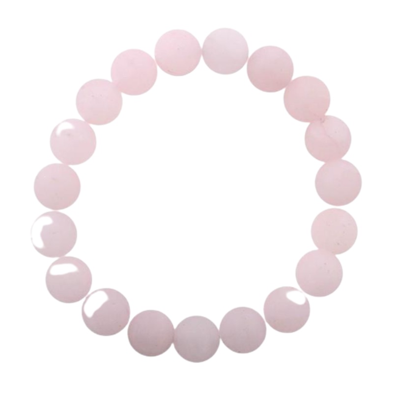 Barse Matte Bead Bracelet-Rose Quartz