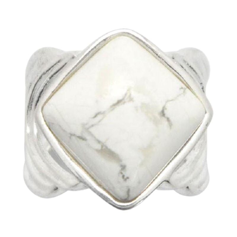 Barse Opening Night Ring-White Howlite