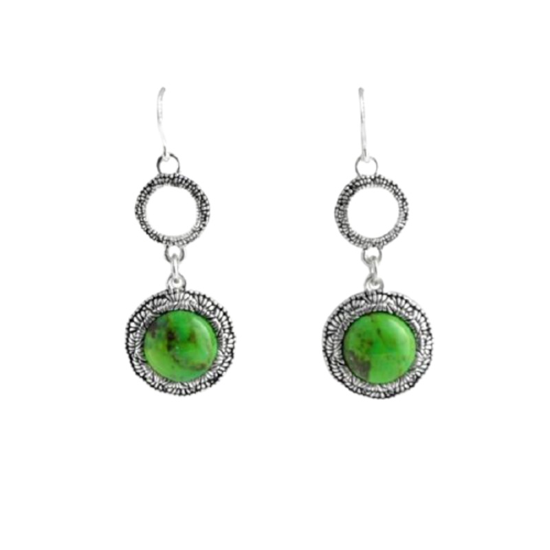 Barse Oxidized Lime Turquoise Loop Earring