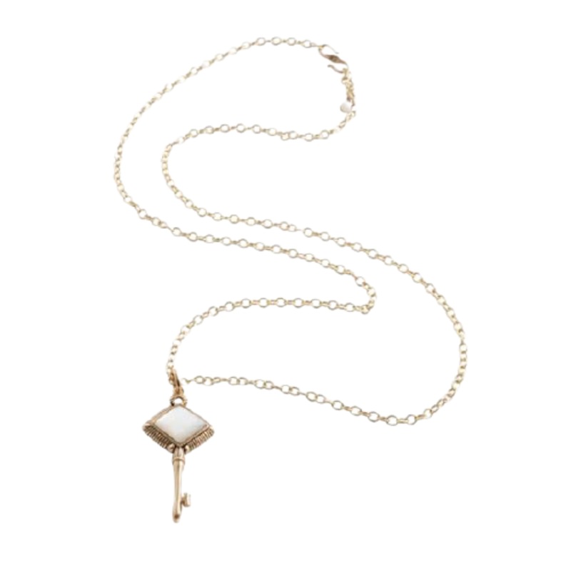 Barse Skeleton Key Necklace-Mother of Pearl