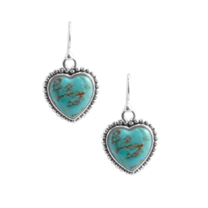 Barse Turquoise Hearts Earring