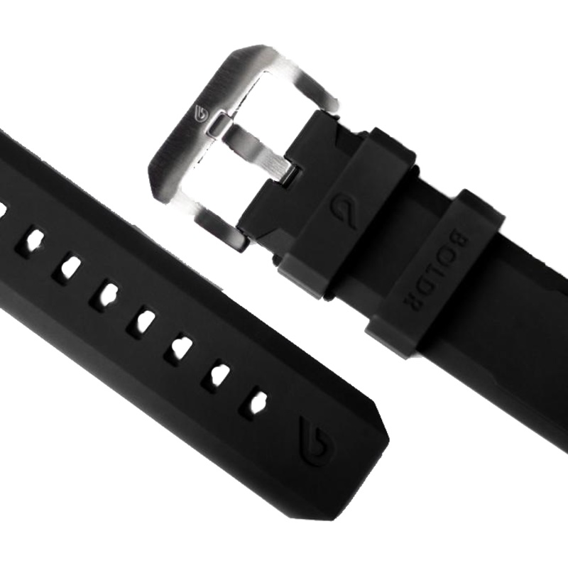 BOLDR Black Druber Rubber Strap 22mm