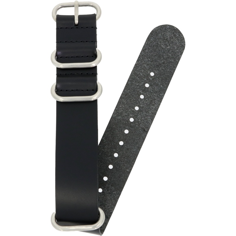 BOLDR Black Premium Leather Strap 22mm