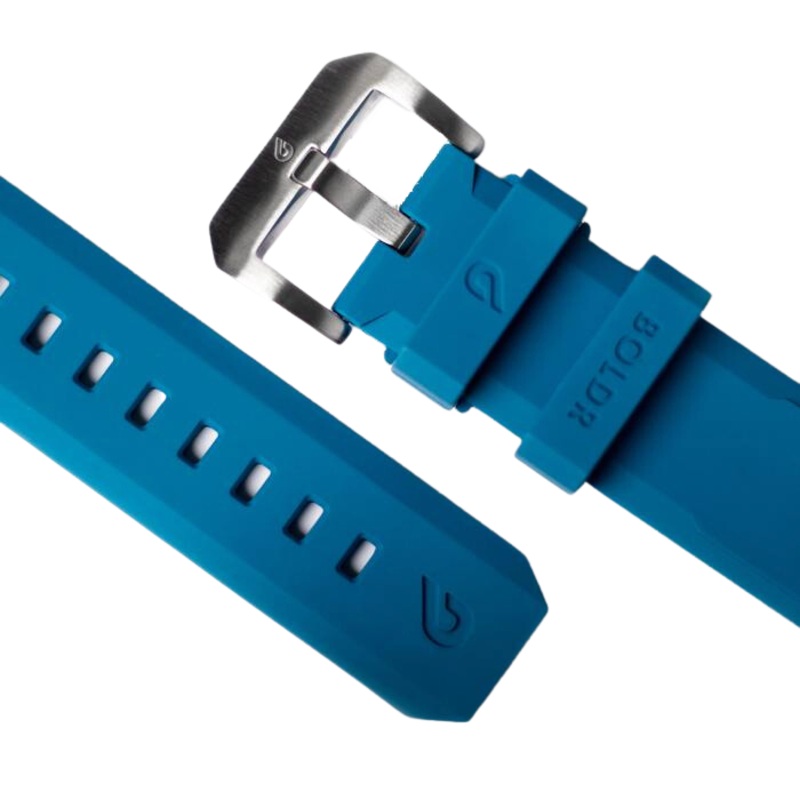 BOLDR Blue Druber Rubber Strap 22mm
