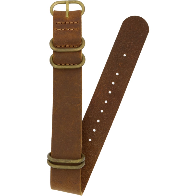 Ventus Brown Brass Leather Strap 20mm