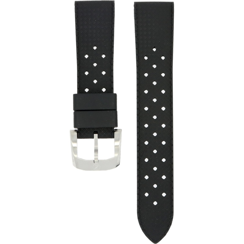 Zelos Black Rubber Strap 20mm