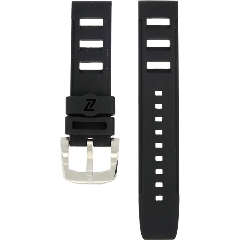 Zelos Black Rubber Strap 22mm
