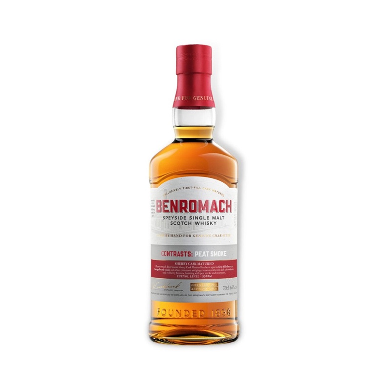 Benromach Contrasts: Peat Smoke Sherry Cask Single Malt Scotch Whisky 700ml (ABV 46%)