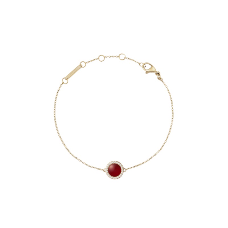Daniel Wellington Audrey Red Agathe Gold Bracelet DW00401422