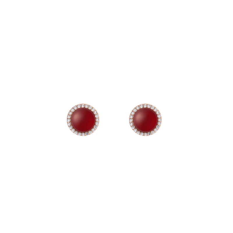 Daniel Wellington Audrey Red Agathe Rose Gold Earrings DW00401410