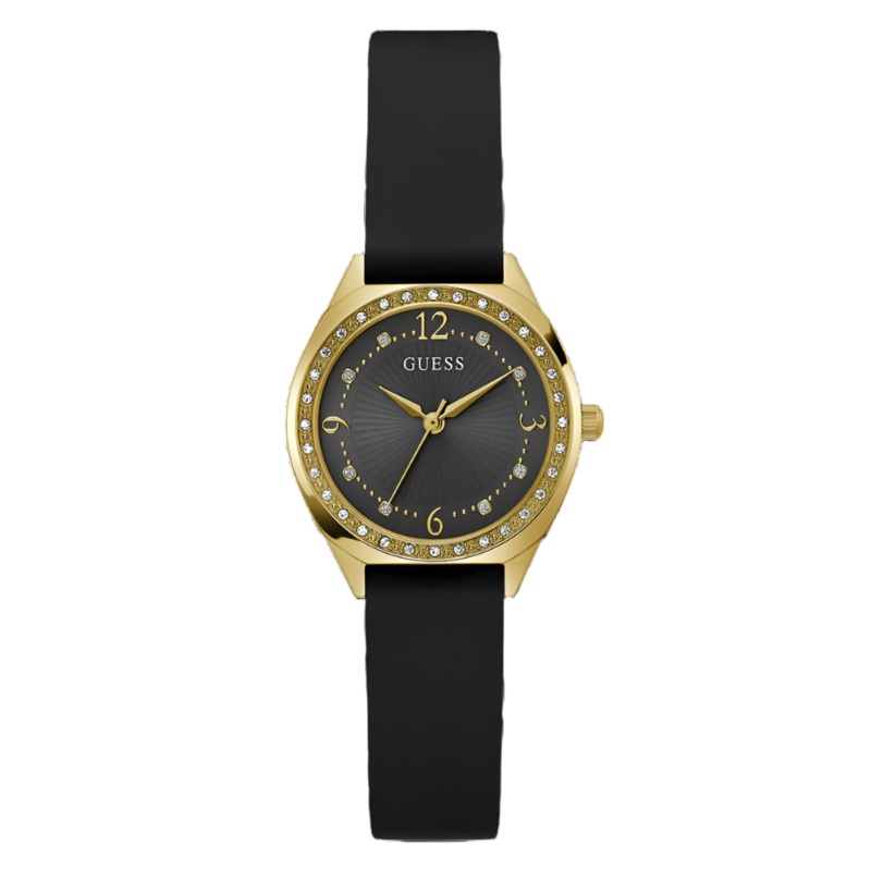 Guess Charlotte Crystal Black Gold Tone Analog GW0820L1