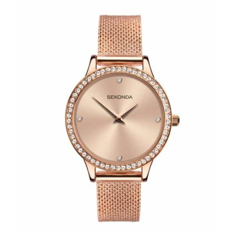 Sekonda Rose Gold Stone Set Rose Gold Dial Watch SK40036