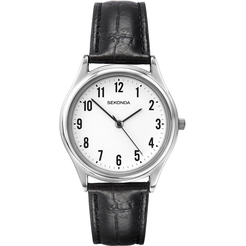 Sekonda White Dial Leather Strap Mens Watch SK3621