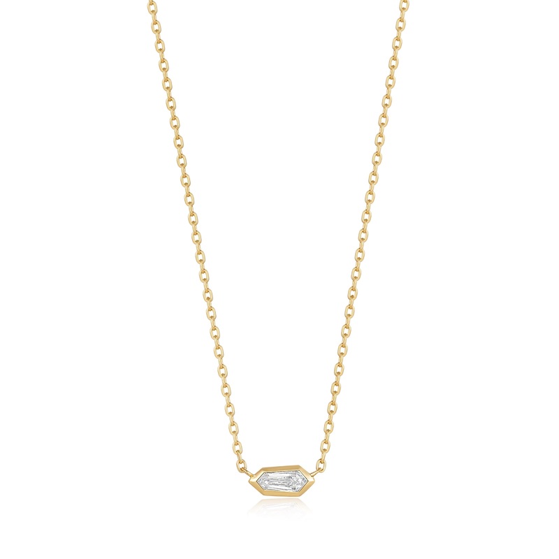 Ania Haie Gold Sparkle Emblem Chain Necklace