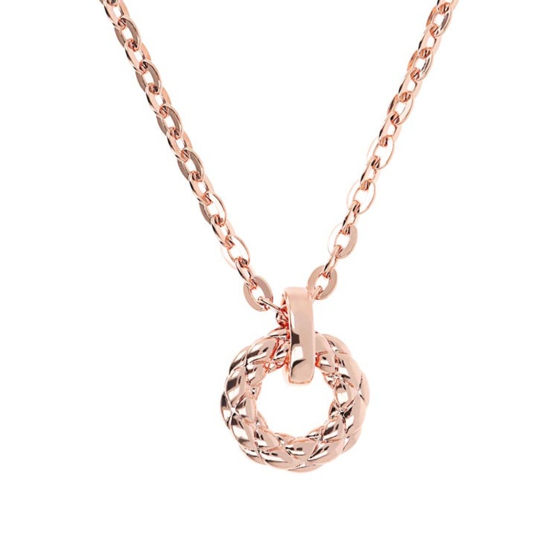 Bronzallure Purezza Rose Gold Circular Pendant Necklace 40+5cm