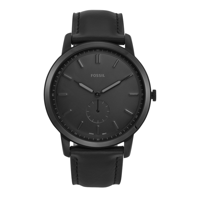 Fossil The Minimalist Two-Hand Black Leather Man's Watch FS5447