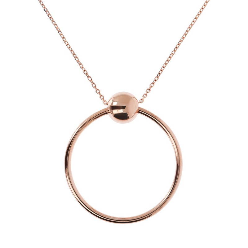 Bronzallure Circle Necklace with Ball Golden Ros