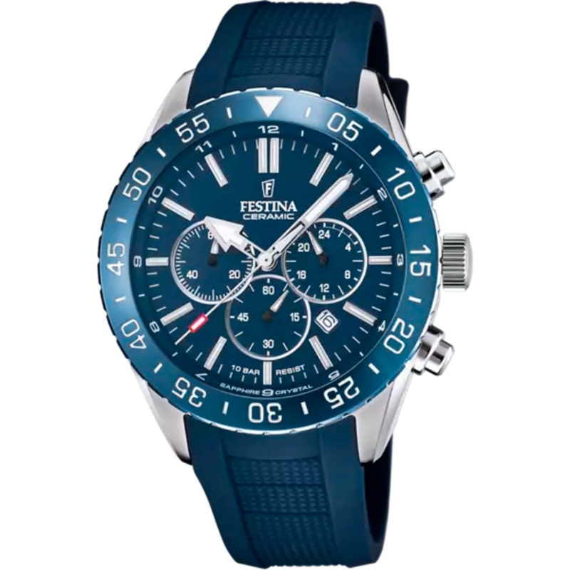 Festina Ceramic Blue Rubber Strap Men's Watch F20515/1
