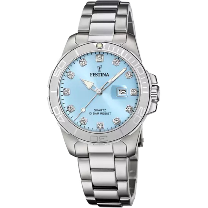 Festina F20503/5 Women's Elegance Stainless Steel Timepiece - Boyfriend Collection in Cool Blue