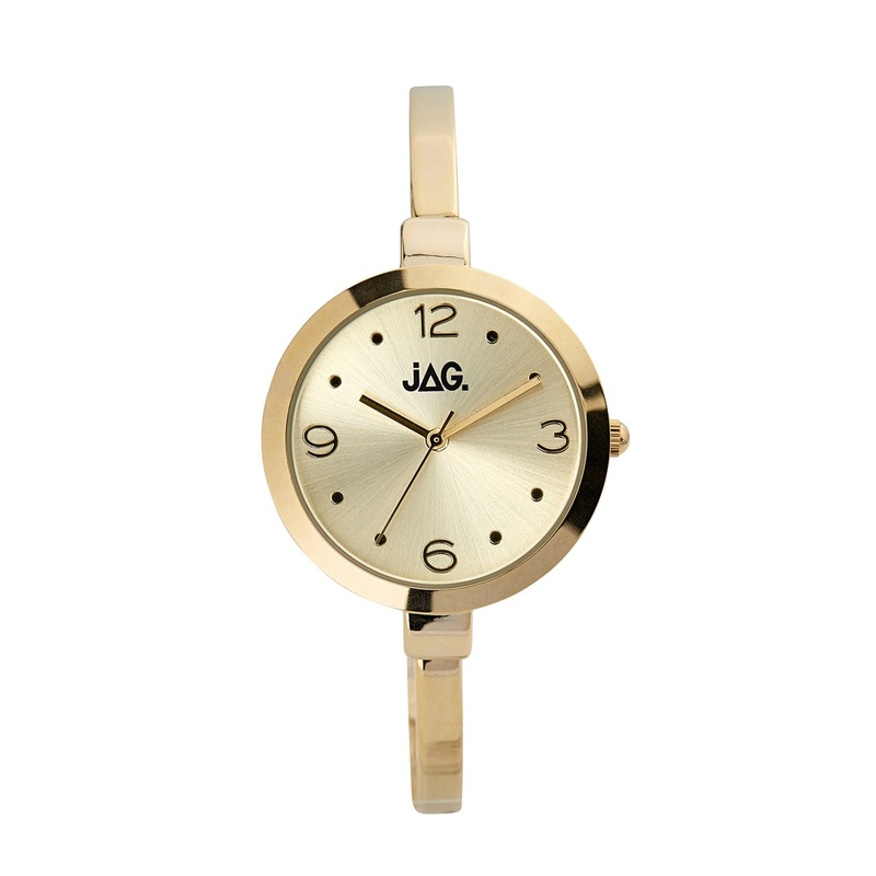 Jag Champagne Dial Yellow Gold Womens Watch