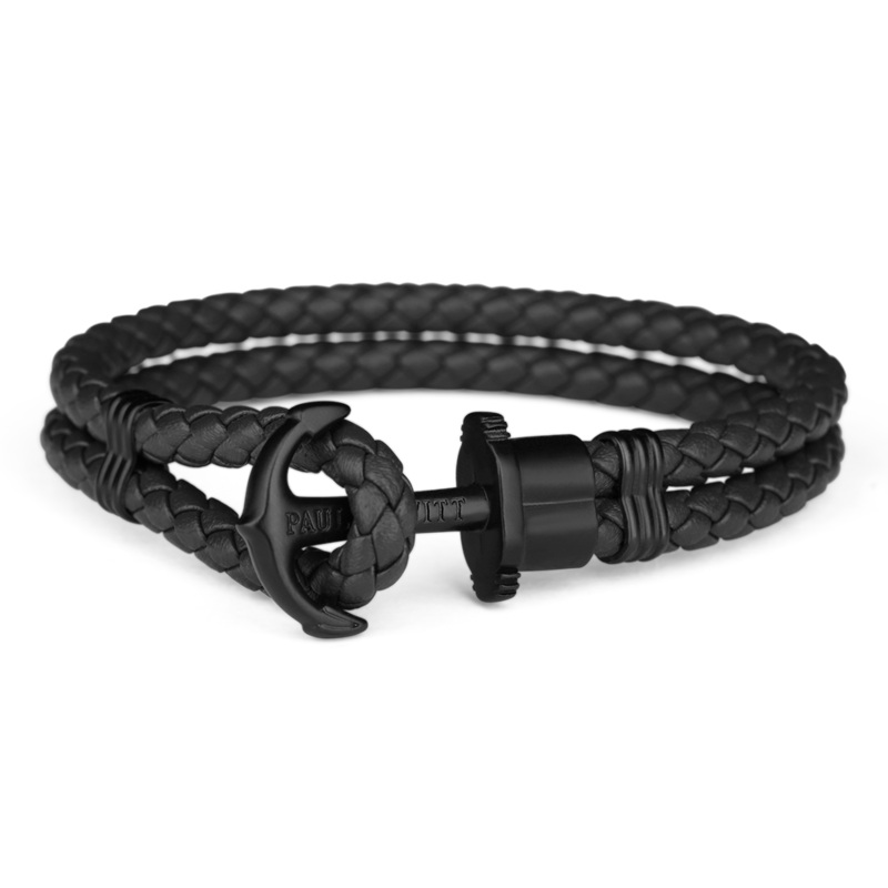Paul Hewitt Phrep Leather Black / Black Bracelet - S