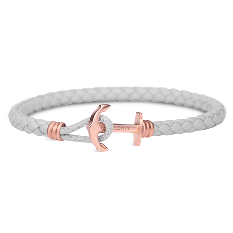 Paul Hewitt Phrep Lite Leather Rose Gold / Grey Bracelet - XS