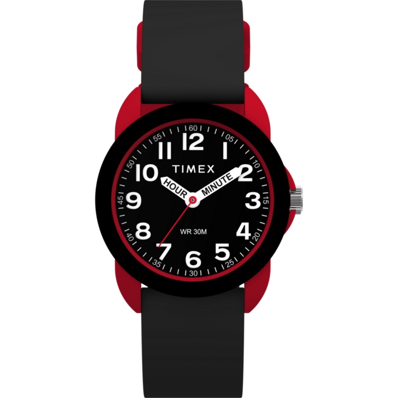Timex Time Machines Red and Black Silicone Strap Kids Watch TW2W91900